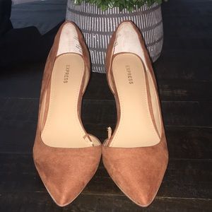 Tan suede heels